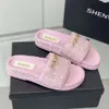 Designer Channells Sandaler Chanelsandals Shoes New Xiaoxiangfeng Weaving Fishermanmans Sandaler och tofflor för Women Summer One Character Outwear