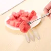 Forchette Forchetta da frutta creativa coreana in acciaio inossidabile Stoviglie occidentali Piccola torta snack a due denti