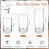 Vasos 24 Pcs Vasos de Cilindro de Vidro Furacão Vaso Granel para Centrais Vaso de Flores para Vela Flutuante Alto Pilar de Vidro Suporte de Vela L240309