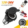 Car Other Auto Electronics New Cigarette Lighter Socket Adapter Waterproof Portable Power Outlet 12V-24V 120W-250W For Truck Motorcycl Dhokp