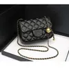 Borsa all-in-one di design da donna New Little Fragrant Wind Golden Ball Square Fat Man Diamond Plaid Chain Borsa da donna in vera pelle monospalla a tracolla alla moda