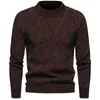 Herrtröjor Autumn/Winter English Style Round Neck Casual Slim Fiting Pullover Sweater