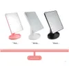 Compact Mirrors New 360 Degree Rotation Touch Sn Makeup Mirror With 16 / 22 Led Lights Professional Vanity Table Desktop Make Up Drop Dhmc1