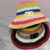 Mode halm hatt designers hink hattar mode för alla kasquette solid bokstav avslappnad strand populära breda risthattar utomhusaktiviteter färg hatt 24383lr