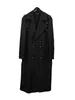 Trench da uomo Cappotto con bottoni a doppia fila Cappotto soprabito stile unisex Lungo per uomo e donna Nero