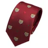 Neck Ties Designer exchange of wine red love little tiger pattern with a width of 7CM for mens tie VA7S