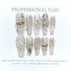 Handgemaakte XS S M L Square valse nagels tips Glittery Stregestone druk op nagels y2k herbruikbaar xxl lange kist nep nagel 10 st