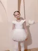Body da balletto da palcoscenico per bambine con gonna, abito classico da ballerina di ginnastica a maniche lunghe
