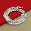 Chains Classic Really 100% 925 Sterling Silver Box Chain Necklace Fashion Men & Women 3mm 18-26 Inch Choker Hip-hop Punk Jewelry233B