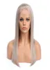 24quot gris pleine dentelle perruques de cheveux humains droite vierge péruvienne Remy sans colle dentelle avant perruque de cheveux humains pré plumée pour les femmes7957667