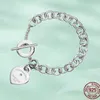 T Designer Bracciale a catena con ciondolo tag cuore con diamanti Collana orecchini a bottone in argento sterling 925 Gioielli in oro rosa 18k oro Fa241K