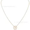 Designer Necklace VanCF Necklace Luxury Diamond Agate 18k Gold Pure Natural White Fritillaria Plum Blossom Rose Gold Bone Chain Fashion Necklace