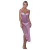 Damesjurk Strandzonbescherming Kleding Cover Up Gebreide V-hals Backless