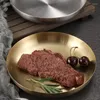 Płyty Kreatywne okrągłe przekąsek stal nierdzewna Złote deser Dysk Western Steak Kitchen Strewa