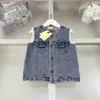 Survêtements pour enfants populaires Ensemble de veste pour bébé de haute qualité Taille 100-160 CM Ensemble d'été deux pièces Gilet en jean sans manches et short en jean 24Mar