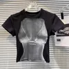 T-shirt da donna PREPOMP 2023 Nuovo arrivo estivo Manica corta Bikini Stampa floreale Girocollo Maglietta bianca Donna GK978 J240306 J240309