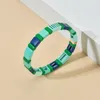 Charm Bracelets Green Enamel Bangles For Women Color Metal Bangle Colorful Jewelry Fashion Trend Accessories Bohemia