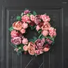 Couronnes artificielles de pivoines de fleurs décoratives, guirlande de Simulation de qualité parfaite pour mariage