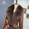 Wuhuang's New Jacket, Snow Rabbit And Integrated Women's Long Fox Fur Suit Collar, Slim Fit Temperament, Winter Clothing 754769