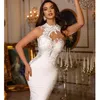 2024 Dubaï Luxe Sirène Robes De Mariée Plus La Taille Col Haut Appliques Robe De Novia Appliqued Robes De Mariée Sur Mesure YD