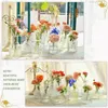 Vaso de flor de vidro transparente estilo nórdico para planta flor hidropônica decorações de casamento vintage olhar casa mesa flor decoração 240229