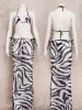 Set Edolynsa Sexy Zebra Stripes 3 Pieces Bikini Set 2024 Summer Beach Wear Triangle Bikinis Swimsuit Skirt Badkläder Coverup A1554