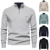 Suéteres para hombres Otoño Invierno Tops para hombre Y2K Half-Zip Turtleneck Moda Casual Suéter Sólido Versátil Suave Cálido Punto para hombres