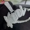 Créateur de bijoux Nom personnalisé Lettre Moissanite Pendentif Chaîne Glacé 925 Argent Pass Diamant Testeur Vvs Hip Hop Hommes PendantHipHop