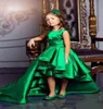 2019 robes de concours de filles vert émeraude mignon col bijou sans manches volants haut bas court avant long dos robes de fille de fleur pour8927745