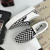 Shoes 519 Canvas Women Thick Sole Casual Pink Checkered Pattern Female Black White Sneaker Slip on Girls Students 89 627 5