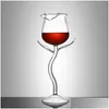 Wine Glasses Creative Wine Glasses Rose Flower Shape Goblet Lead- Cocktail Glass Home Wedding Party Barware Drinkware Drop Delivery Ho Dhhst