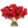 5 stuks 3-kops champagne Europese roos pioen kunstbloem nepbloemen voor huis tuin huwelijksviering feestdecoratie 240301