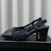 chegam novas mulheres sandálias clássicas slingback designer de pista de couro genuíno de alta qualidade salto grosso senhoras dedo do pé redondo venda quente verão sandálias de salto alto