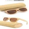 Vintage Wood Bamboo Okulary przeciwsłoneczne Męki kobiety spolaryzowane okulary ręcznie robione z obudową UV400 Retro Shades