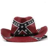 Berretti Moda Bandiera americana Cappello da cowboy occidentale Cappello estivo in paglia da sole per donna Uomo Sombrero Hombre Cappellino jazz