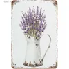 Metallmålning Flowers Lily Roses Lavenders Bloom Metal Tin Signs Affischer Plate Wall Decor for Bars Man Cave Cafe Clubs Retro Poster Plack T240309