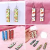 Personalized 30x Rectangle Sublimation Earring Blank Heat Transfer Wire Hooks Earring Pendant Decoration for DIY Jewelry284P