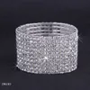 Bracelet élastique en strass blanc à 10 rangées, extensible, bijoux de fête de mariage et de mariée, ZAU10 52621