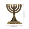 Candle Holders 3pcs Metal Festival Holder Ornaments Hanukkah Candlestick Decor Party Żydowskie