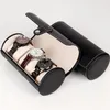 LinTimes Nova Cor Preta 3 Slot Caixa de Relógio Caso de Viagem Rolo de Pulso Coletor de Armazenamento de Jóias Organizador1272b