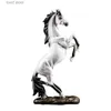 Objetos decorativos estatuetas estilo europeu escultura de cavalo resina estátua de animal decoração lembrança presente sala de estar escritório estudo decoração de mesa t240309