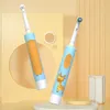 Brosse à dents électrique batterie électrique pour enfants dessin animé petite tête rotative 414 ans 240309