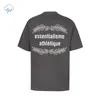 2024 Summer Style Tshirts Loose Tee Tops Män Kvinnor Högkvalitativa bomullsbokstäver Tryck T Shirt Dark Grey White T-shirt