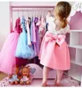 2018 nouvelle fille robe de haute qualité bébé mouche manches dentelle arc dos princesse filles vêtements d'été robes sans manches enfants vêtements6476050