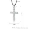 Pendant Necklaces JHSL Camber Concave Men Cross Pendants Statement Necklace Fashion Christian Jewelry Stainless Steel Black Gold Silver