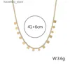 Pendant Necklaces Pendant Necklaces Stainless Steel Clavicle Chain Neckalce For Women Girl Shiny Round Pendent Fine Jewelry Gifts L240309