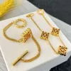 DFDF Luo Family Bracelet Women Minimalist Design L Letter Handicraft Instagram Gold Plated Fashionable and Advanced Sense Trend Flower Bracelet Versatile