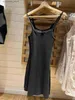 Stedelijke sexy jurken Kanten rand Slanke sexy mini-jurk voor dames Mouwloos Strik Elastisch Bodycon Korte vestidos Zoete zomer Leuke zwarte tankjurken L240309