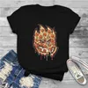 Женские футболки Spitfire Cool Skate Wheels Pizza Scary Shirt Футболки в стиле панк Летняя футболка из полиэстера с круглым вырезом в стиле Харадзюку