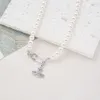 Viviennes Westwoods Chokers cool classic pearl pin necklace Saturn collarbone chain high-end neckchain